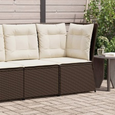 vidaXL barna polyrattan kerti sarokkanapé párnákkal kerti bútor