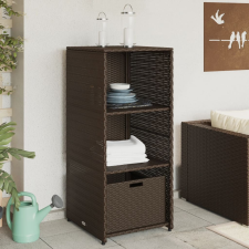 vidaXL barna polyrattan kerti tárolószekrény 50 x 55 x 115 cm kerti tárolás
