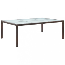 vidaXL Barna polyrattan kültéri étkezőasztal 200 x 150 x 74 cm kerti bútor