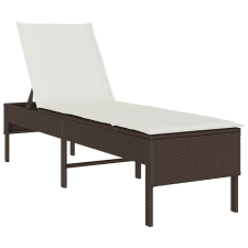 vidaXL barna polyrattan napozóágy párnával 55x200x44 cm (4104101) kerti bútor