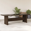 vidaXL Barna polyrattan üveglapos kerti asztal 240 x 90 x 75 cm
