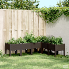 vidaXL Barna PP rácsos kerti ültetőláda 160 x 120 x 42 cm kerti tárolás