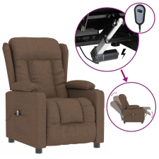 vidaXL barna szövet elektromos dönthető fotel (3098781) bútor
