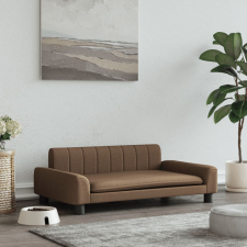 vidaXL barna szövet kutyaágy 90 x 53 x 30 cm szállítóbox, fekhely kutyáknak