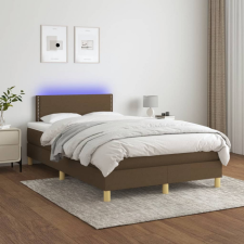 vidaXL barna szövet rugós és LED-es ágy matraccal 120 x 200 cm ágy és ágykellék