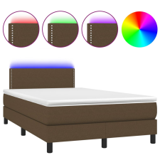 vidaXL barna szövet rugós és LED-es ágy matraccal 120x190 cm ágy és ágykellék