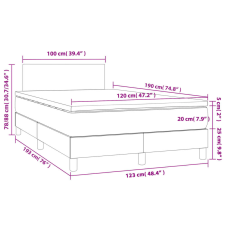 vidaXL barna szövet rugós és LED-es ágy matraccal 120x190 cm ágy és ágykellék