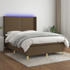 vidaXL barna szövet rugós és LED-es ágy matraccal 140x190 cm ágy és ágykellék
