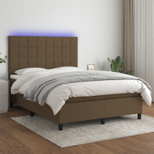 vidaXL barna szövet rugós és LED-es ágy matraccal 140x200 cm ágy és ágykellék