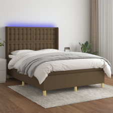 vidaXL barna szövet rugós és LED-es ágy matraccal 140x200 cm ágy és ágykellék