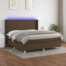 vidaXL barna szövet rugós és LED-es ágy matraccal 160x200 cm ágy és ágykellék