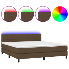vidaXL barna szövet rugós és LED-es ágy matraccal 160x200 cm (3133168) ágy és ágykellék