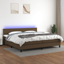 vidaXL barna szövet rugós és LED-es ágy matraccal 200x200 cm ágy és ágykellék
