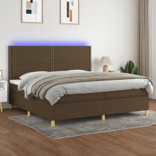 vidaXL barna szövet rugós és LED-es ágy matraccal 200x200 cm ágy és ágykellék