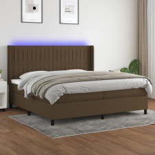vidaXL barna szövet rugós és LED-es ágy matraccal 200x200 cm ágy és ágykellék