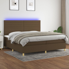 vidaXL barna szövet rugós és LED-es ágy matraccal 200x200 cm ágy és ágykellék
