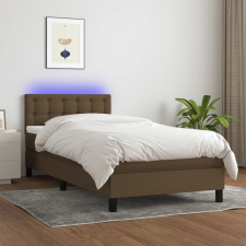 vidaXL barna szövet rugós és LED-es ágy matraccal 80 x 200 cm ágy és ágykellék