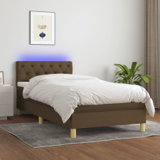 vidaXL Barna szövet rugós és LED-es ágy matraccal 80 x 200 cm ágy és ágykellék