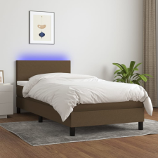 vidaXL barna szövet rugós és LED-es ágy matraccal 90x190 cm ágy és ágykellék