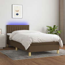 vidaXL barna szövet rugós és LED-es ágy matraccal 90x190 cm ágy és ágykellék