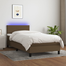 vidaXL barna szövet rugós és LED-es ágy matraccal 90x200 cm ágy és ágykellék