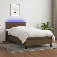 vidaXL barna szövet rugós és LED-es ágy matraccal 90x200 cm ágy és ágykellék