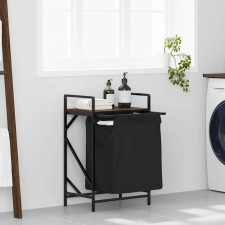 vidaXL barna tölgy mosodai kosár 1 rekeszes polccal bútor