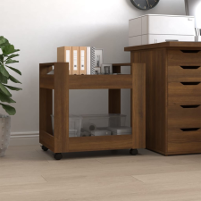 vidaXL barna tölgy szerelt fa asztal-kocsi 60 x 45 x 60 cm bútor
