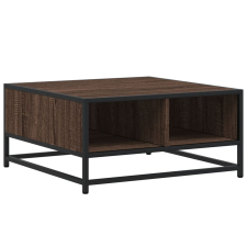 vidaXL barna tölgy szerelt fa és fém dohányzóasztal 60,5x60,5x30 cm (848768) bútor