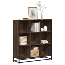 vidaXL barna tölgy szerelt fa és fém könyvszekrény 97,5x33x107,5 cm bútor