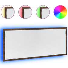 vidaXL barna tölgy szerelt fa LED-es fürdőszobatükör 100x8,5x37 cm (856274) fürdőszoba bútor