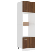 vidaXL barna tölgy szerelt fa mikrohullámúsütő-szekrény 60x57x207 cm (815605) bútor