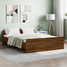 vidaXL barna tölgy színű ágykeret fej- és lábtámlával 140 x 190 cm ágy és ágykellék