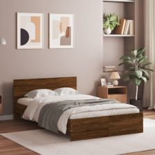 vidaXL barna tölgy színű ágykeret fejtámlával 120 x 200 cm ágy és ágykellék