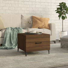 vidaXL barna tölgy színű dohányzóasztal fém lábakkal 50 x 50 x 40 cm bútor