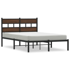 vidaXL barna tölgy színű fejtámlás ágykeret matrac nélkül 120 x 200 cm (4017149) ágy és ágykellék