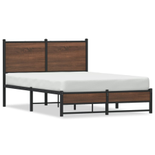 vidaXL barna tölgy színű fém ágykeret fejtámlával 120 x 190 cm ágy és ágykellék
