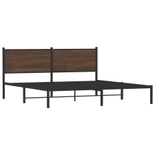 vidaXL barna tölgy színű fém ágykeret fejtámlával 160 x 200 cm (4007768) ágy és ágykellék