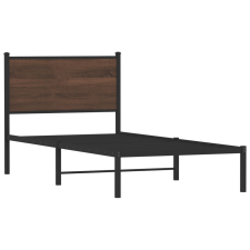 vidaXL barna tölgy színű fém ágykeret fejtámlával 80 x 200 cm (4007756) ágy és ágykellék