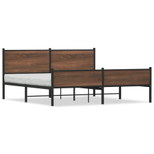 vidaXL barna tölgy színű fém ágykeret matrac nélkül 183 x 213 cm ágy és ágykellék