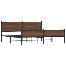 vidaXL barna tölgy színű fém ágykeret matrac nélkül 193 x 203 cm (3301417) ágy és ágykellék