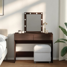 vidaXL barna tölgy színű fésülködőasztal LED-del 100 x 40 x 130 cm bútor
