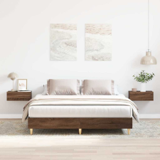 vidaXL barna tölgy színű szerelt fa ágykeret matrac nélkül 140x200 cm ágy és ágykellék