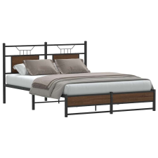 vidaXL barna tölgy színű szerelt fa ágykeret matrac nélkül 140x200 cm ágy és ágykellék