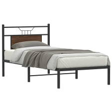 vidaXL barna tölgy színű szerelt fa ágykeret matrac nélkül 75x190 cm ágy és ágykellék