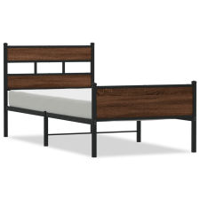 vidaXL barna tölgy színű szerelt fa ágykeret matrac nélkül 80x200 cm (4017335) ágy és ágykellék