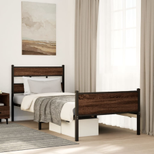 vidaXL barna tölgy színű szerelt fa ágykeret matrac nélkül 90x200 cm ágy és ágykellék