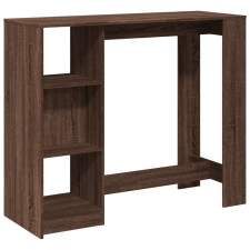 vidaXL barna tölgy színű szerelt fa bárasztal polccal 124x46x103,5 cm (854397) bútor