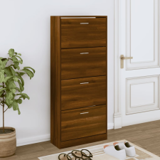 vidaXL barna tölgy színű szerelt fa cipősszekrény 63x24x147 cm bútor