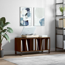 vidaXL barna tölgy színű szerelt fa hanglemezszekrény 100 x 38 x 48 cm bútor